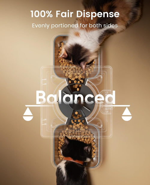 Automatic Cat Feeder for 2 Cats, 20 Cups/5L Automatic Cat Food Dispenser for Small Pets Indoor, Timed Cat Feeder for Dry Food