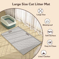Cat Mat for Litter Box, Large 34" X 22" Cat Litter Mat, Waterproof Silicone Pad for Floor, Gray